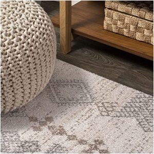 JONATHAN Y MOH302A-28 Bhalil Berber Diamond Geometric Indoor Farmhouse Area-Rug Bohemian Casual Easy-Cleaning Bedroom Kitchen Living Room Non Shedding, 2 X 8, Beige,Gray