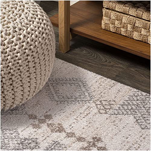 JONATHAN Y MOH302A-28 Bhalil Berber Diamond Geometric Indoor Farmhouse Area-Rug Bohemian Casual Easy-Cleaning Bedroom Kitchen Living Room Non Shedding, 2 X 8, Beige,Gray