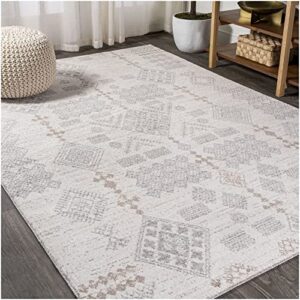 JONATHAN Y MOH302A-28 Bhalil Berber Diamond Geometric Indoor Farmhouse Area-Rug Bohemian Casual Easy-Cleaning Bedroom Kitchen Living Room Non Shedding, 2 X 8, Beige,Gray