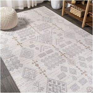 JONATHAN Y MOH302A-28 Bhalil Berber Diamond Geometric Indoor Farmhouse Area-Rug Bohemian Casual Easy-Cleaning Bedroom Kitchen Living Room Non Shedding, 2 X 8, Beige,Gray