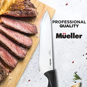 Mueller Sharp Professional Kitchen Chef's Knife, Stainless Steel Chef’s Knife with Ergonomic Handle