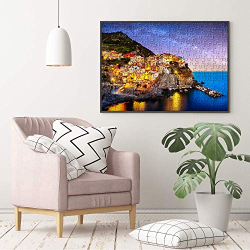 Jigsaw Puzzles 1000 Pieces for Adults Great View Puzzles Gift for Kids Friends Family Parents- Manarola Italy Puzzle Game Toy Large Size 27.56” x 19.66”