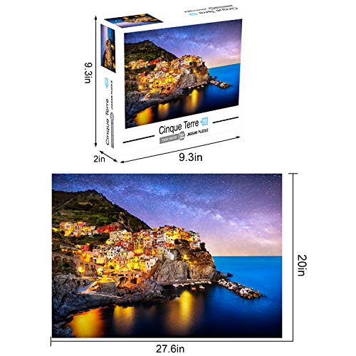 Jigsaw Puzzles 1000 Pieces for Adults Great View Puzzles Gift for Kids Friends Family Parents- Manarola Italy Puzzle Game Toy Large Size 27.56” x 19.66”