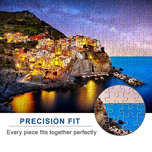 Jigsaw Puzzles 1000 Pieces for Adults Great View Puzzles Gift for Kids Friends Family Parents- Manarola Italy Puzzle Game Toy Large Size 27.56” x 19.66”