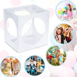 11 Holes Collapsible Plastic Balloon Sizer Cube Box Balloon Measurement Tool for for Birthday Wedding Party Balloon Decorations, 2-10 Inch (1 Piece)