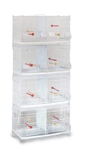 seny set of 4 stackable breeding bird cage for canary finch small birds (white)