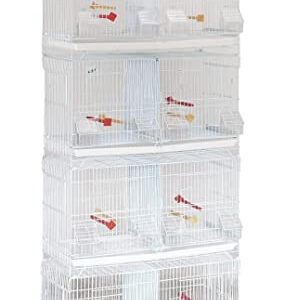 Seny Set of 4 Stackable Breeding Bird Cage for Canary Finch Small Birds (White)