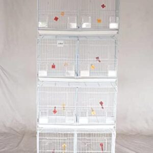 Seny Set of 4 Stackable Breeding Bird Cage for Canary Finch Small Birds (White)