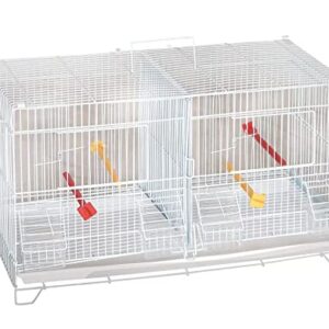 Seny Set of 4 Stackable Breeding Bird Cage for Canary Finch Small Birds (White)