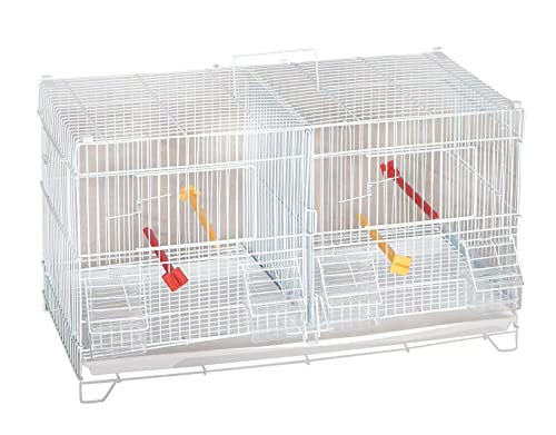 Seny Set of 4 Stackable Breeding Bird Cage for Canary Finch Small Birds (White)