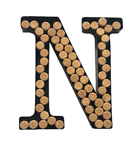 Decomil Wine Cork Holder (A-Z) (Letter N) | Decorative Wine Letters Cork Holder (N) | Wall Art Cork Holder Decor (N)