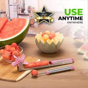 Asaph Home Stainless Steel Watermelon Slicer Watermelon Cutter Fruit Knife Vegetable Tools Kitchen Gadgets Smart Gadgets with Melon Baller Corer Scoop