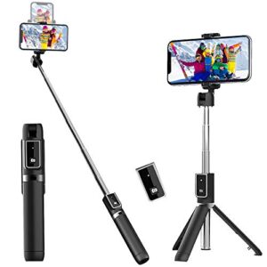 selfie stick tripod, extendable selfie stick with detachable wireless remote and tripod stand selfie stick for iphone pro/11/11 pro/x/8/7/6s/6,samsung galaxy s10/s9/s8/s7/note 9/8,huawei and more