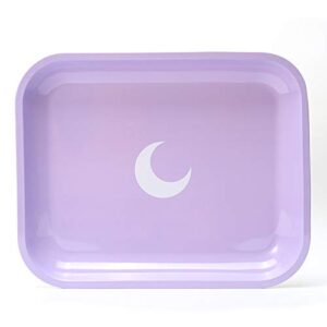 brando moon large metal tray purple - lightweight curved edges and smooth surface - 13 x 10.5 inches