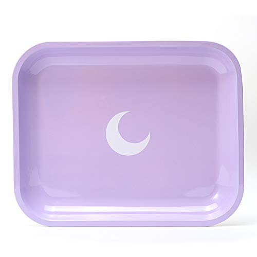 Brando Moon Large Metal Tray Purple - Lightweight Curved Edges and Smooth Surface - 13 x 10.5 inches