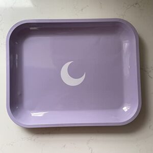 Brando Moon Large Metal Tray Purple - Lightweight Curved Edges and Smooth Surface - 13 x 10.5 inches