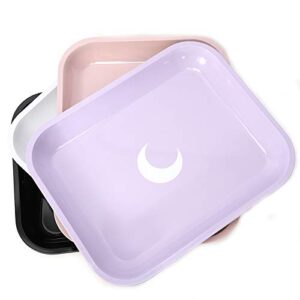 Brando Moon Large Metal Tray Purple - Lightweight Curved Edges and Smooth Surface - 13 x 10.5 inches