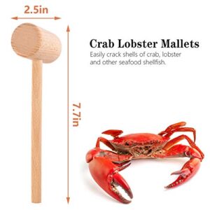 Wooden Crab Mallet, Crab Mallet for Lobster, Crab and Other Shellfish, 3Pcs