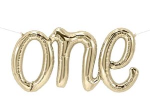 longfun one balloon (white gold) one balloon banner one script balloon garland white gold first birthday party decorations first birthday party supplies