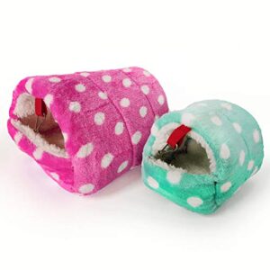 Blackzone Pet Bed Bedding Nest House Mini Hamster Hedgehog Warm Chinchilla Guinea Pig Nest Small Animal Pet Bed House Small Animal Cage. Green S