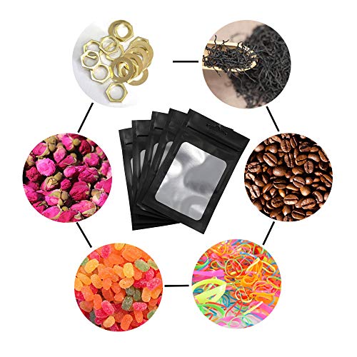 200 PCS Resealable Mylar Bags, Smell Proof Bags, Foil Pouch Bag Flat Ziplock Bag for Party Favor Food Storage (3X4.5inch)