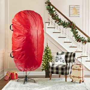 Zober Upright Tree Storage Bag for Christmas Trees of 9ft. Tall, Tree Bag Is Tear Proof Polyethylene; Comes With Drawstring Hem, Zipper, And Carry Handles, Waterproof Material Protects From Dust & Moisture