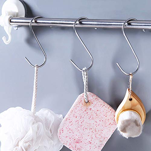 100 Pack 2.75 Inch S Hooks Stainless Steel S Shaped Hooks Heavy Duty S Hooks for Hanging Pans and Pots, Coffee Cups, Clothes, Plant, Silver