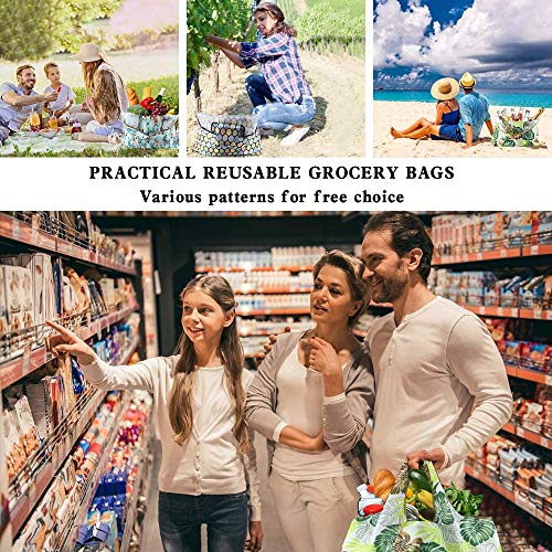 Grocery Bags Reusable Foldable 8 Pack Shopping Bags Large Capacity Cloth Tote Bags Durable and Machine Washable