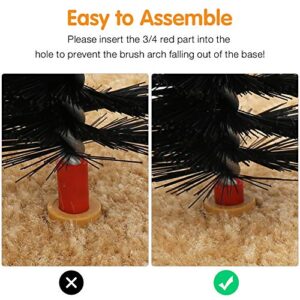 Cat Scratcher,Cat Arch Self Groomer for Indoor Cats,Cat Scratching Post,Pet Face Head Self Grooming Brush,Kitten Hair Massaging Rubbing Brush for Shedding with Bristle & Interactive Hanging Toy