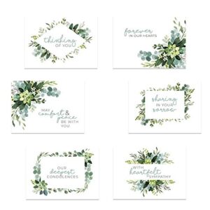 canopy street greenery floral sympathy cards / 24 sympathy cards and envelopes / 6 modern designs / 4 5/8" x 6 1/4" sympathy greeting cards