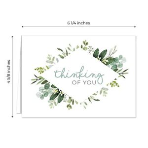 Canopy Street Greenery Floral Sympathy Cards / 24 Sympathy Cards And Envelopes / 6 Modern Designs / 4 5/8" x 6 1/4" Sympathy Greeting Cards
