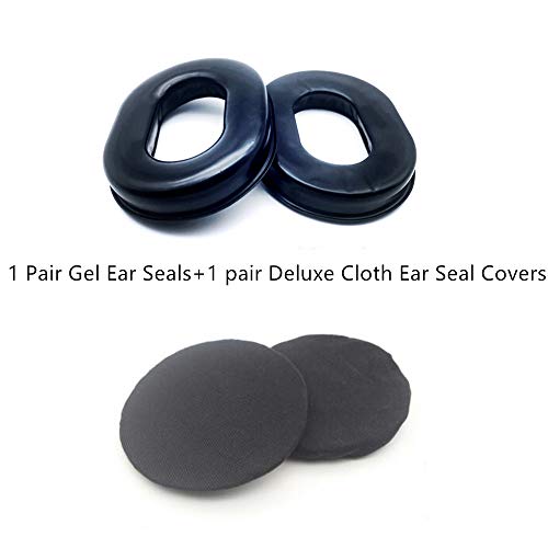 Gel Ear Seals Ear Pads Cushions Compatible with David Clark H10 Series Aviation Headset with Deluxe Cloth Ear Seal Covers-40243G-02