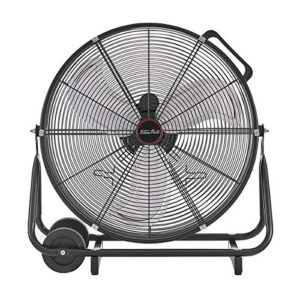 XtremepowerUS 24" Industrial Fan High-Velocity Flow Floor Fan Rolling Drum Shop Fan Garage Adjustable Speed With Wheel, Black