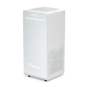 hepa air purifiers for home large room 1500 sq.ft, hestom h13 whole home air purifier, quiet room air filters for pet, auto mode, speed control, sleep mode, aqi display,white