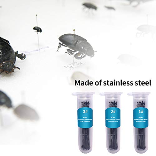 Fpxnb 350 Pcs Stainless Steel Insect Pins in 7 Sizes, Specimen Entomology Pins and Butterfly Collections Needle for School Lab Butterfly Collectors with Vials & Labels