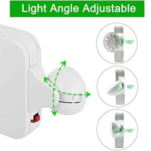 Litufine Double Face LED Combo Emergency EXIT Sign with 2 Adjustable Head Lights and Back Up Batteries- US Standard Red Letter Emergency Exit Lighting, UL 924 and CEC Qualified, 120-277 Voltage