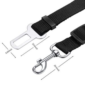 Dog Seatbelt, Dog car seat, Dog Accessories, Pet Car Seatbelt Safety, with Adjustable Length and Nylon Fabric, Upgraded Dog Car Harness, 2 Pack.