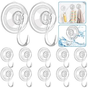 aroic suction cup hooks, 12 pack shower suction hooks, heavy duty vacuum suction cups for towel kitchen bathroom glass wall window