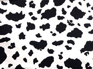 amornphan 44 inch black and white cow ฺbull ox pattern printed 100% cotton fabric craft cloth kid patchwork handmade sewing crafting for 1 yard