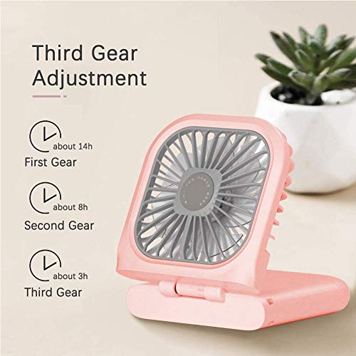 Allxin Portable Neck Fan Mini Quiet Handheld Personal Foldable USB Rechargeable Fan Operated for Home Office Outdoor Travel, 3000mAh Power Bank Hands Free Necklace Fans (Black)