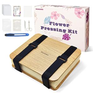 worown professional flower press kit, leaf press, plant press, 6 x 8 inch 6 layers nature press kit including instructions