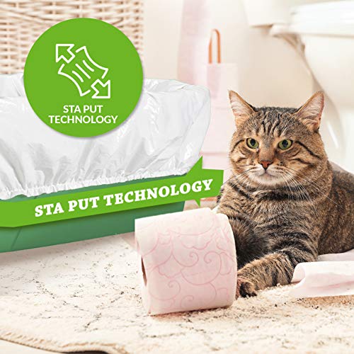 Alfapet Kitty Cat Pan Litter Box Liners-5-Pack-For Extra-Giant, jumbo, super-jumbo Size litter Pans- With Sta-Put Technology for Firm, Easy Fit- Quick + Clever Waste Cleaners… (5 count)