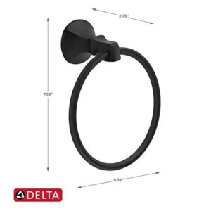 Delta Faucet 76446-BL Ashlyn Wall Mounted Towel Ring in Matte Black