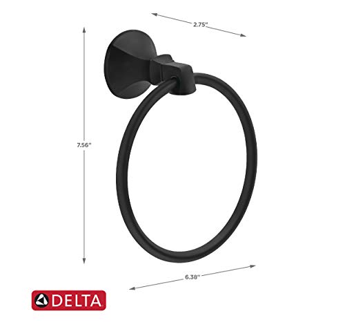 Delta Faucet 76446-BL Ashlyn Wall Mounted Towel Ring in Matte Black