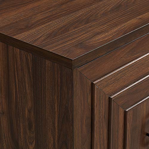 Walker Edison Mid-Century Modern Wood Kitchen Buffet Sideboard-Entryway Serving Storage Cabinet Doors-Dining Room Console, 52 Inch, Dark Walnut