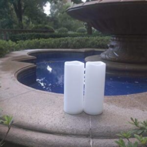 Outdoor Waterproof Flameless LED Pillar Candles with Timer Battery Operated Plastic Large Decorative Electric Candle Lights for Halloween Christmas Wedding Party Centerpiece Decoration 2 Pack 3"x7"