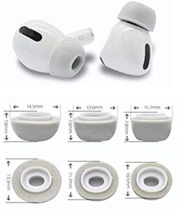 zotech replacement 3 pairs memory foam ear tips for apple airpods pro grey (s/m/l)