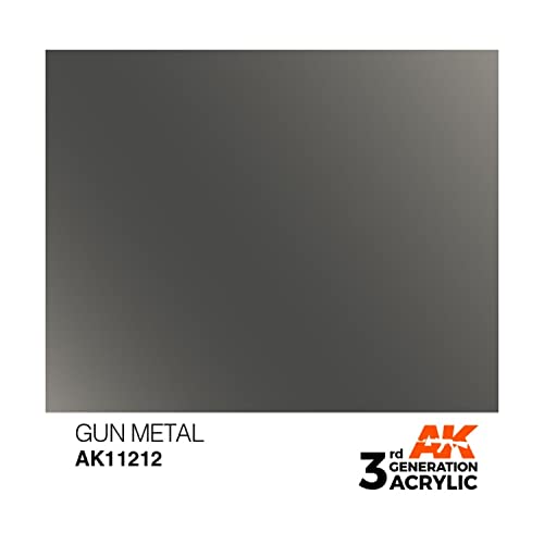 AK-Interactive 3rd Gen Acrylic Gun Metal 17ml - Model Building Paints and Tools # 11212
