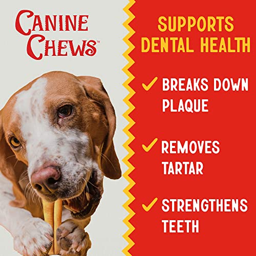 Canine Chews 8-9" Chicken Basted Rawhide Retriever Rolls - Pack of 25 Chicken-Flavored Long-Lasting Dog Rawhide Chews - Protein-Dense Jumbo Rawhide Bones For Large Dogs - Treats for Aggressive Chewers
