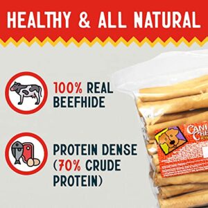 Canine Chews 8-9" Chicken Basted Rawhide Retriever Rolls - Pack of 25 Chicken-Flavored Long-Lasting Dog Rawhide Chews - Protein-Dense Jumbo Rawhide Bones For Large Dogs - Treats for Aggressive Chewers